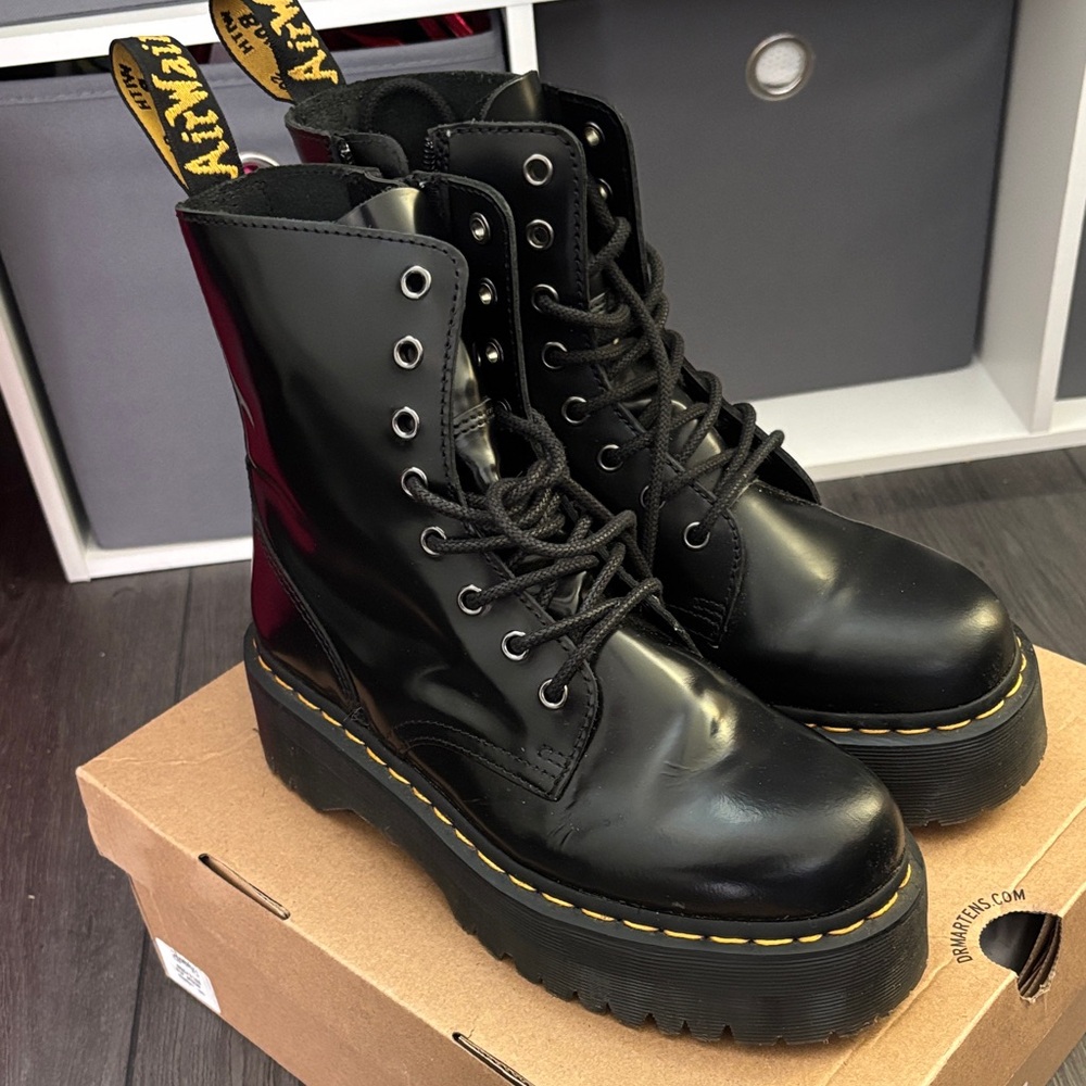 Dr. Martens Shiny Black Combat Boots